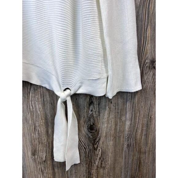 Simply Vera Vera Wang Side-Tie Ribbed Turtleneck Ivory Sweater XL Cozy Chic - Picture 3 of 13